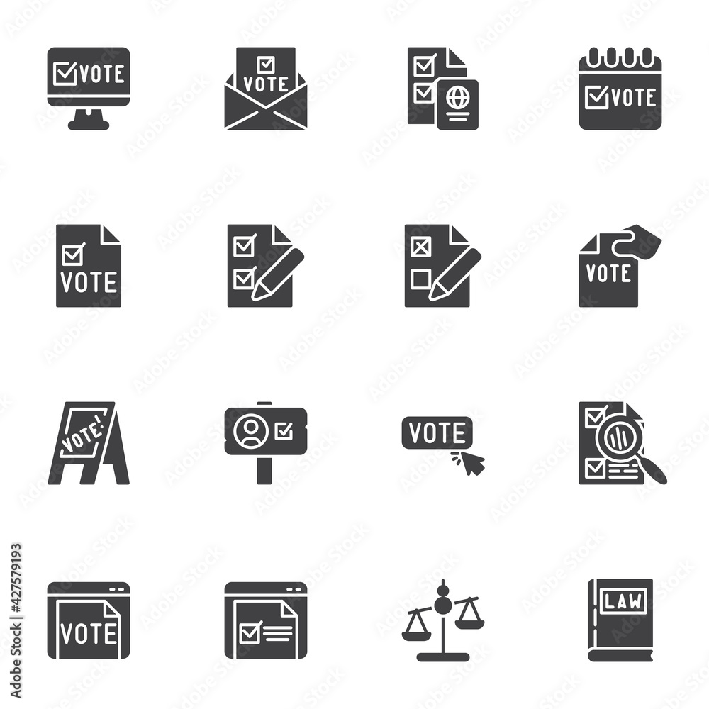 Vote and Election vector icons set Vote and Election vector icons set