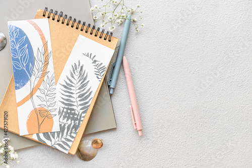 Notebooks with bookmarks an...