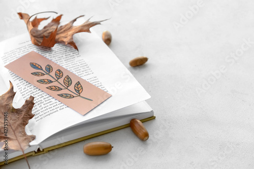 Book with bookmark, dry aut...