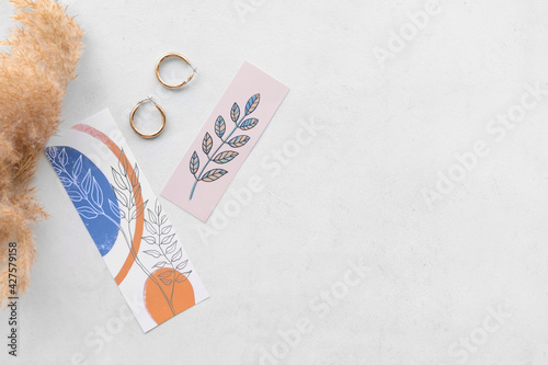 Bookmarks and decor on ligh...