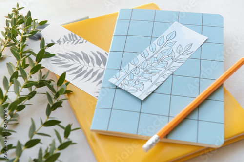 Creative workspace with blu...
