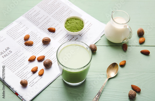 Composition with glass of m...