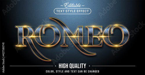 Editable text style effect - Romeo text style theme.