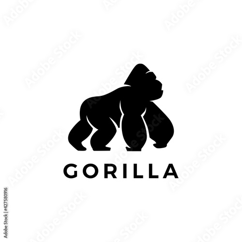 gorilla logo vector icon illustration