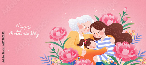 Obraz na plátně Generations gather on mother's day