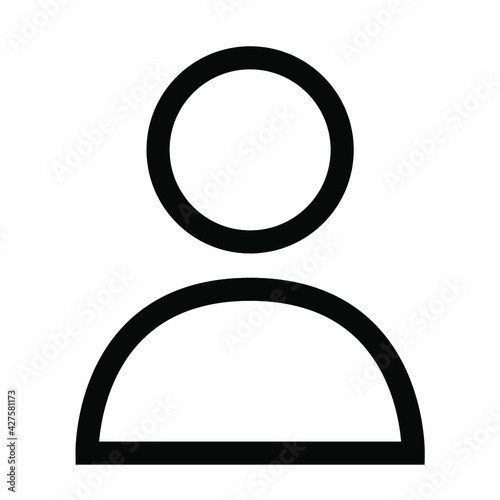 black and white icon in the form of a person. the icon is suitable for the design of stories and websites
