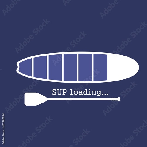 Stand up paddle boarding loading concept illustration