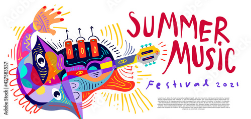 Vector illustration colorful summer music festival banner