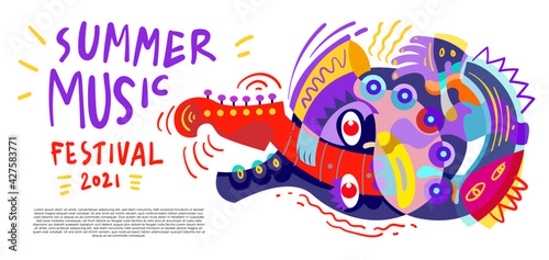 Vector illustration colorful summer music festival banner
