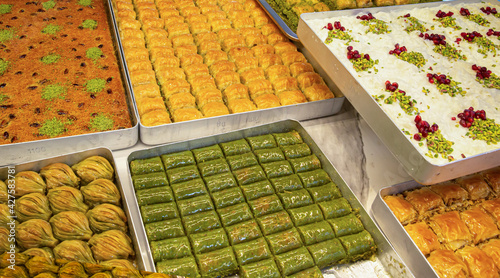 Baklava pastry dessert. Traditional turkish dessert.