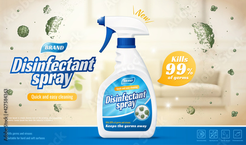 Disinfectant spray ad photo