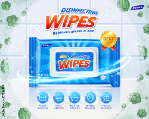 Disinfecting wet wipes ad template
