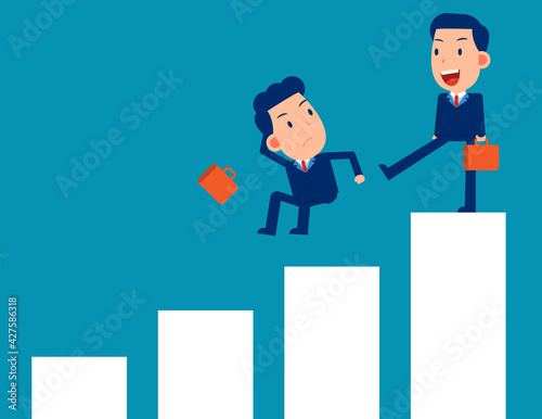 Fighting and competition. Business person punish partnershi