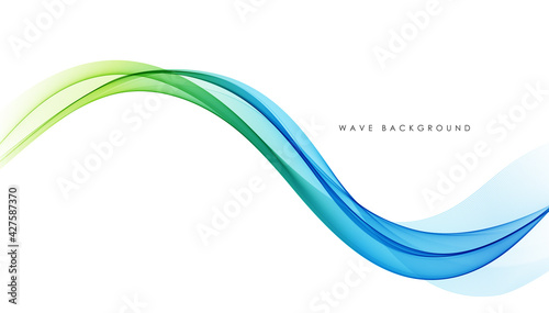 Vector abstract colorful flowing wave lines isolated on white background. Design element for technology, science, modern concept.