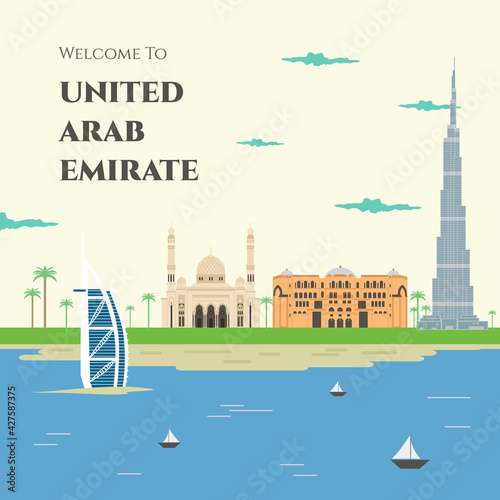 United Arab Emirates colorf...