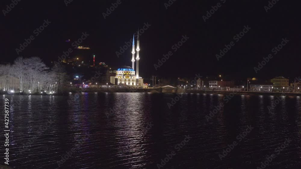 Trabzon Uzungöl Turkey Night view 4k Video Trabzon Uzungöl Turkey Night view 4k Video