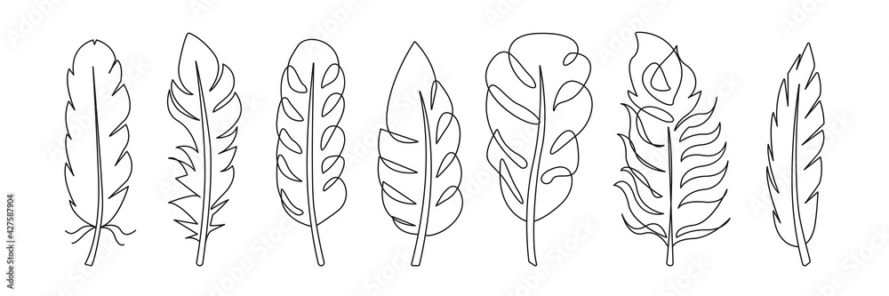 Vector Set of Hand Drawn Line Art Tropical Leaves. Minimalist Trendy Contemporary Design Perfect for Wall Art, Prints, Social Media, Posters, Invitations, Branding Design. Vector Set of Hand Drawn Line Art Tropical Leaves. Minimalist Trendy Contemporary Design Perfect for Wall Art, Prints, Social Media, Posters, Invitations, Branding Design.