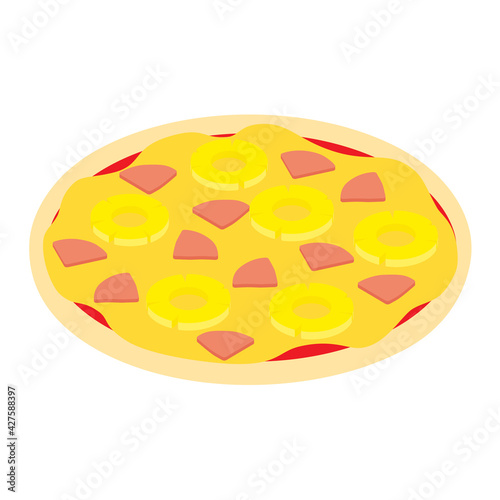 Hawaiian pizza for restaurants or pizzerias. Delicious taste pizza