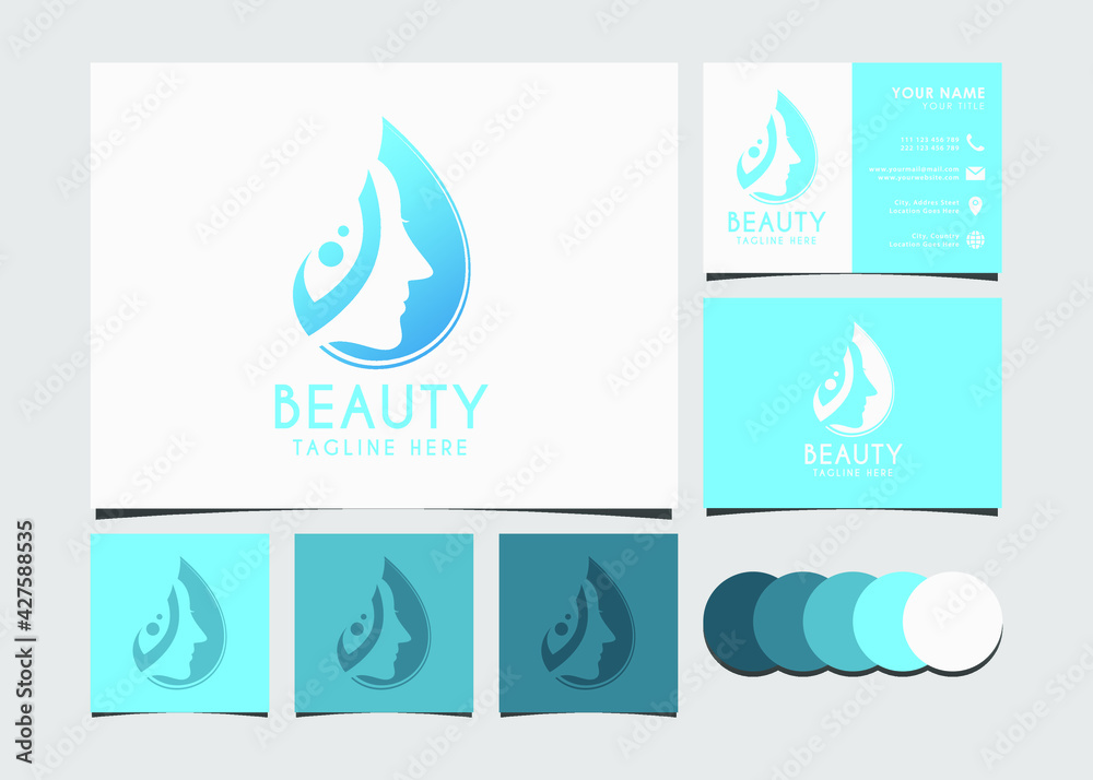 Abstract women logo design for fashion business logo with mockup id card. Abstract women logo design for fashion business logo with mockup id card.