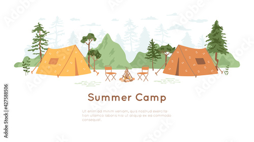 Leinwand Poster Summer camp concept