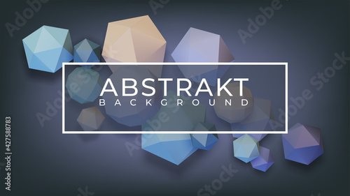 Abstract background with 3D volumetric polyhedrons. Illustration for advertising, poster, cover, flyer.
