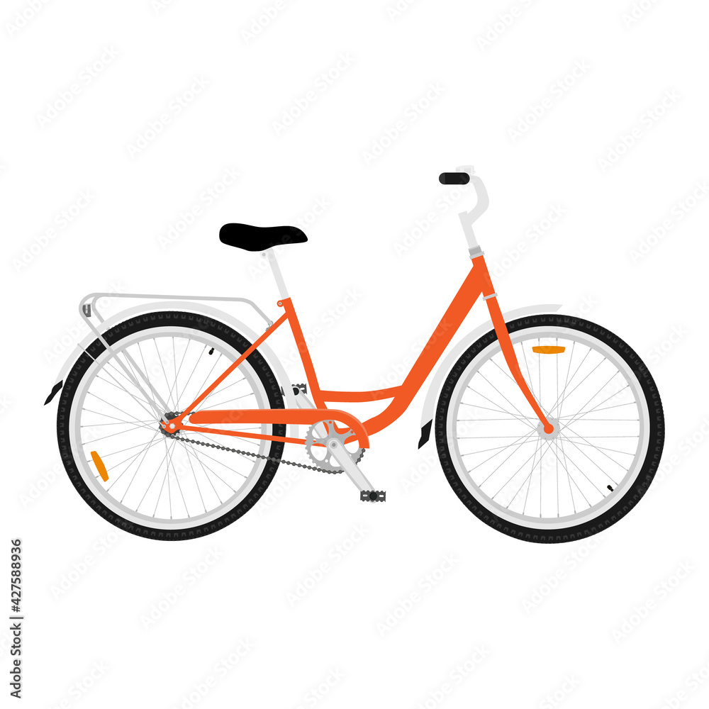 Obraz premium Orange mountainbike bicycle isolated on white background