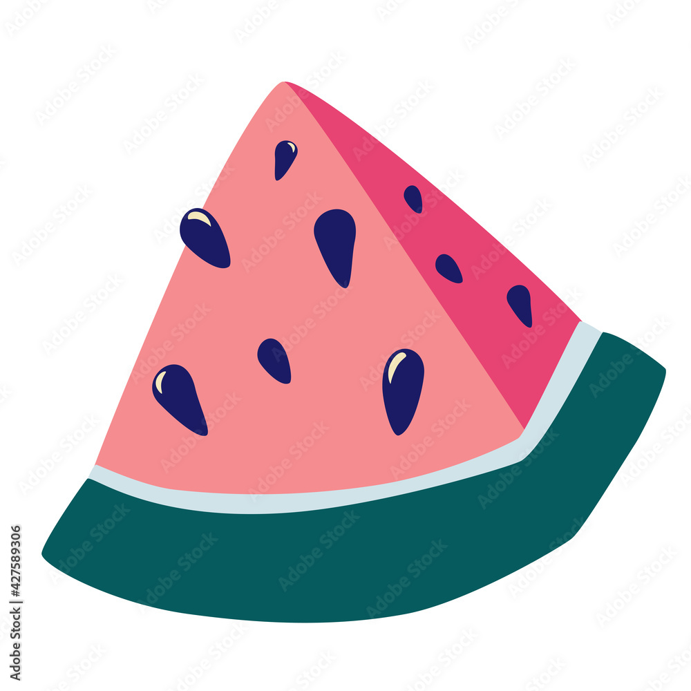 Watermelon slice icon. Cartoon of watermelon slice vector icon for web design isolated on white background.