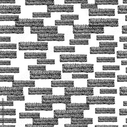 Seamless pattern with black pencil brushstrokes