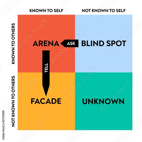 Illustration showing a psychological model of self knowledge