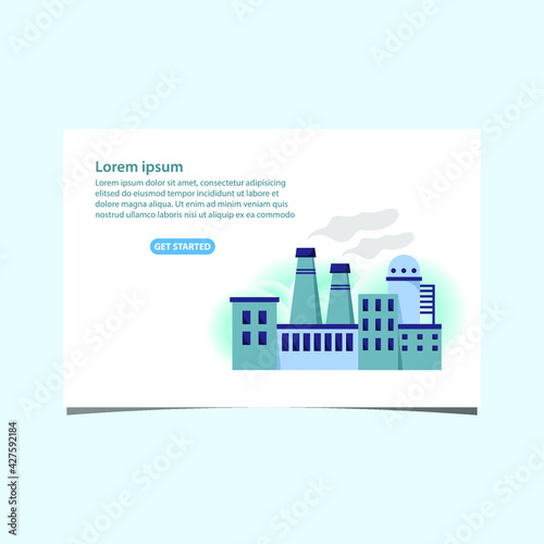Vector illustration of industrial background, poster or factory cover book.