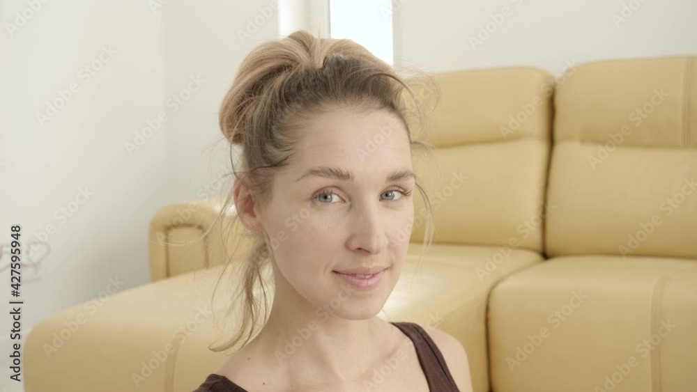 Portrait of a young woman at home Portrait of a young woman at home