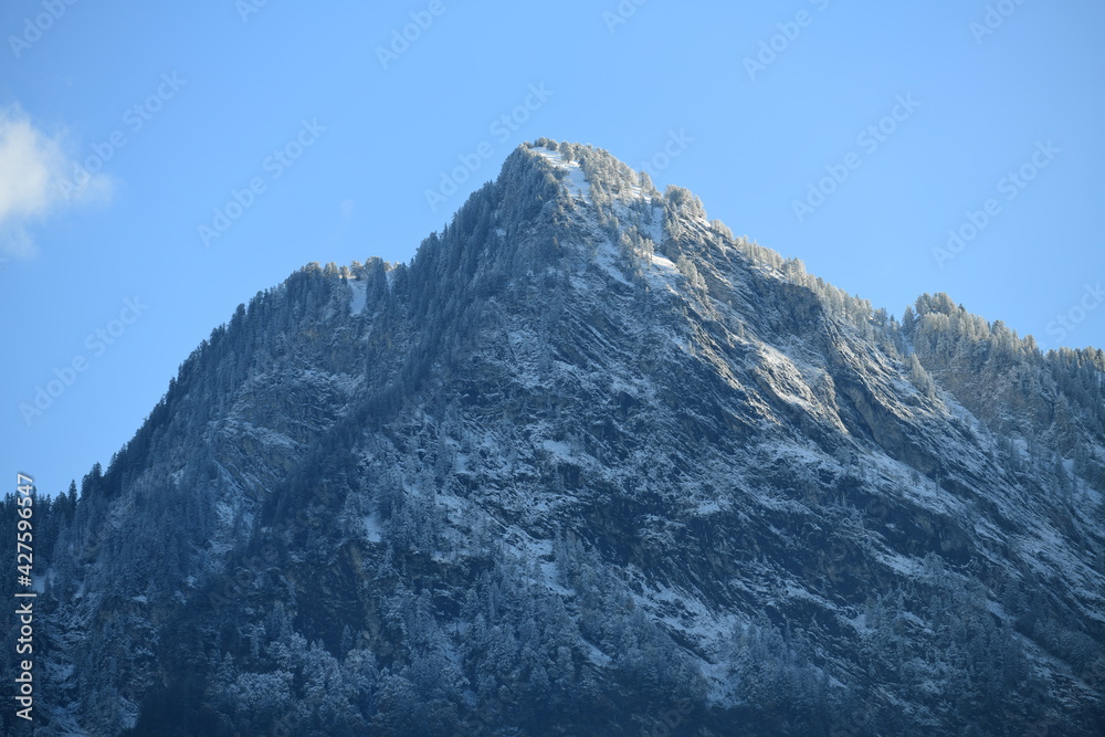 Snow covered mountains in Liechtenstein, Europe Snow covered mountains in Liechtenstein, Europe