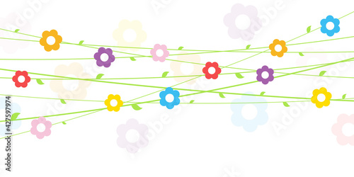 flowers on strings background for spring