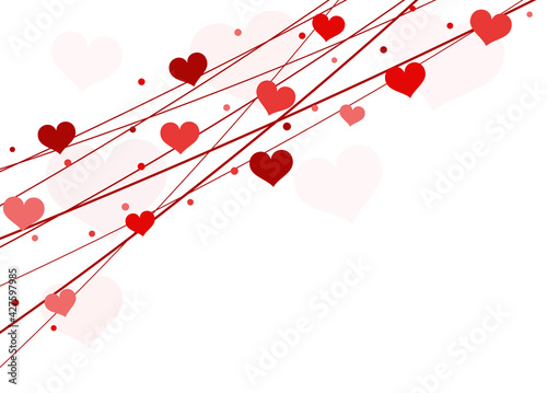 hearts on strings background for valentine's day