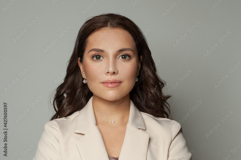 Clever businesswoman on white background portrait