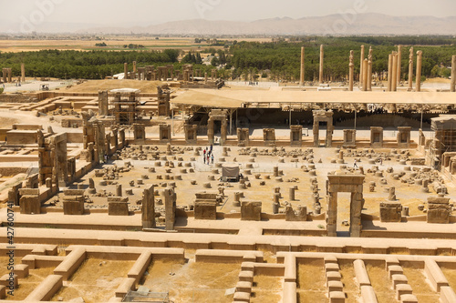 global aerial view of the ruins of Persepolis photo