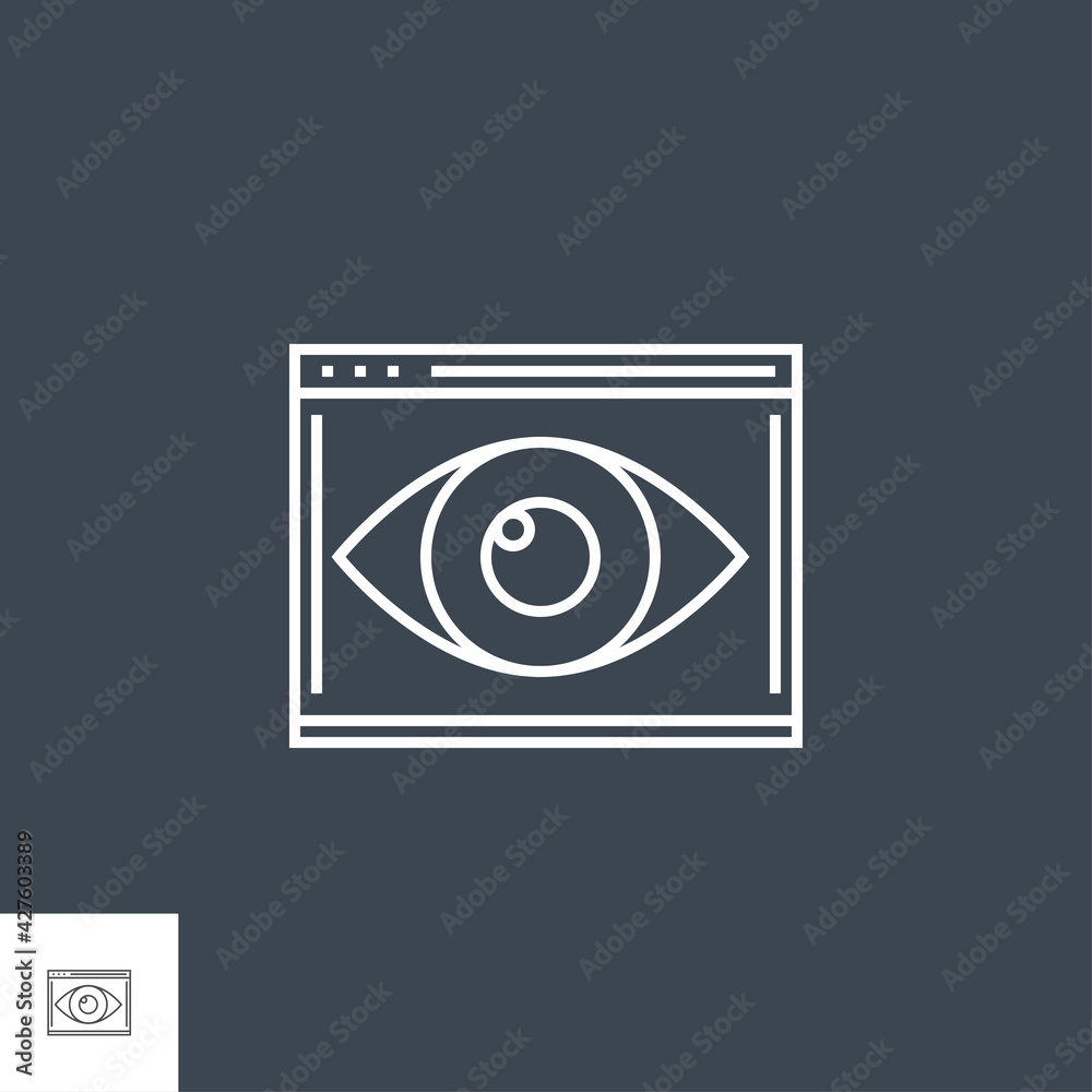 Web Visiblity Related Vector Thin Line Icon. Isolated on Black Background. Editable Stroke. Vector Illustration. Web Visiblity Related Vector Thin Line Icon. Isolated on Black Background. Editable Stroke. Vector Illustration.
