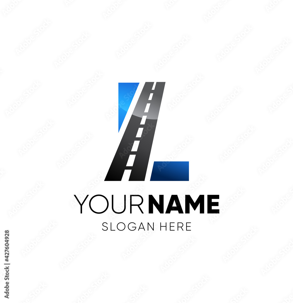 Initial L Letter Road Way Logo Design Vector Graphic Initial L Letter Road Way Logo Design Vector Graphic