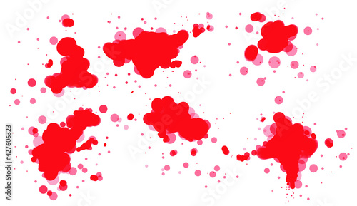 Realistic red splatter design illustration