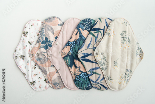 concept of cotton reusable pads during woman periods