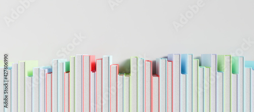 banner of a row of colored books