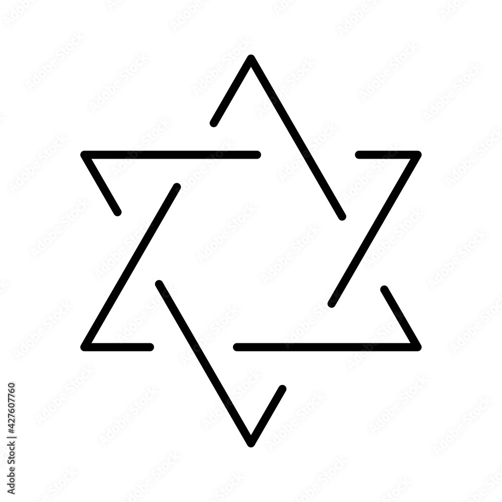 Star of David icon. Hand drawn element, vector illustration in black on a white background. Star of David icon. Hand drawn element, vector illustration in black on a white background.
