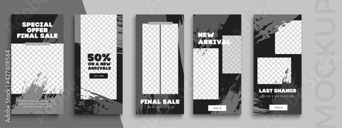 Trendy editable Stories template. Design  for social media. Flash Sale