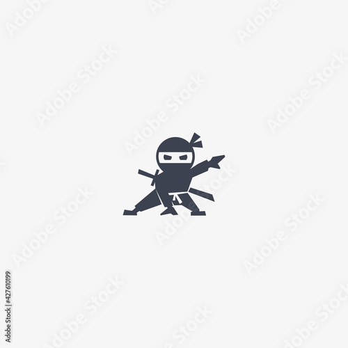 Ninja Silhouette vector illustration logo