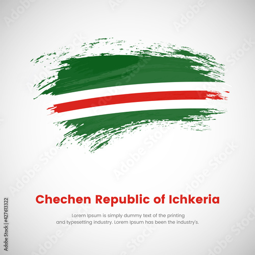 National day of Chechen Republic of Ichkeria. Abstract creative painted grunge brush flag background.