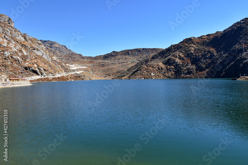 Bluish green Tso Lhamu lake