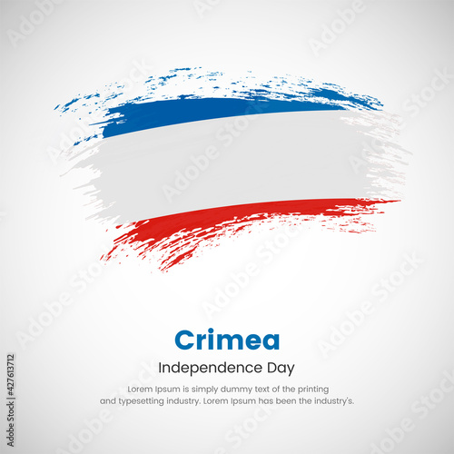 Brush painted grunge flag of Crimea country. Independence day of Crimea. Abstract creative painted grunge brush flag background.