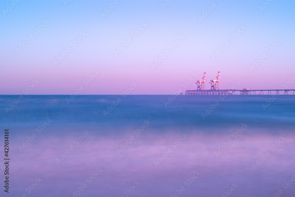 View of beautiful sunsrise over Mediterranean sea.