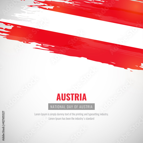Happy national day of Austria with brush style watercolor country flag background