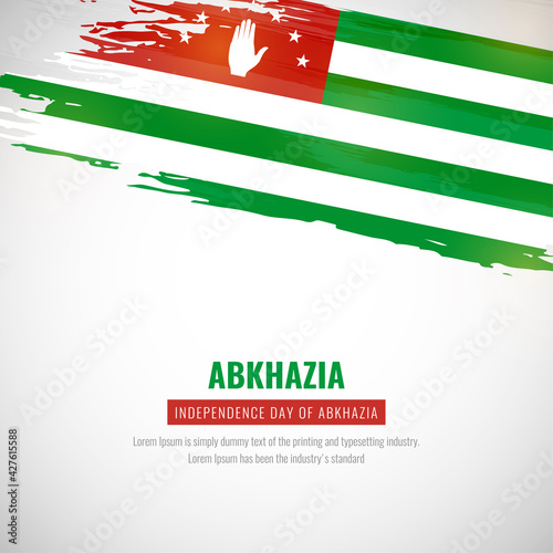 Happy independence day of Abkhazia with brush style watercolor country flag background